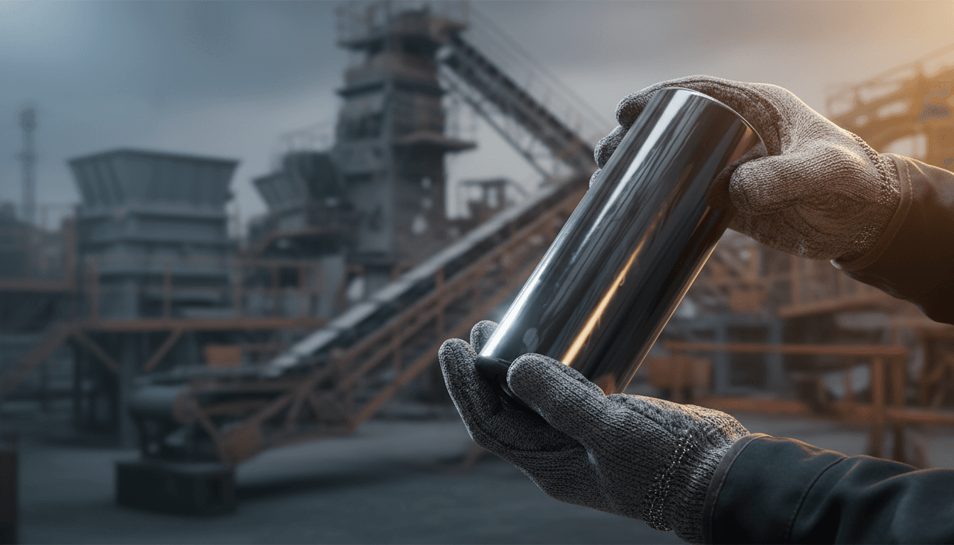 Close-up detail of a battery material component showing mineral composition